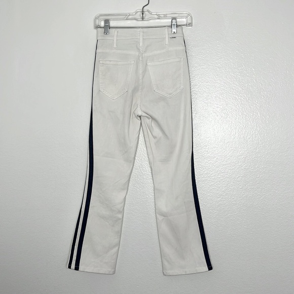 Mother Denim Hustler Ankle, Glass Slipper Racer White Stretch Size 24 - Picture 3 of 9